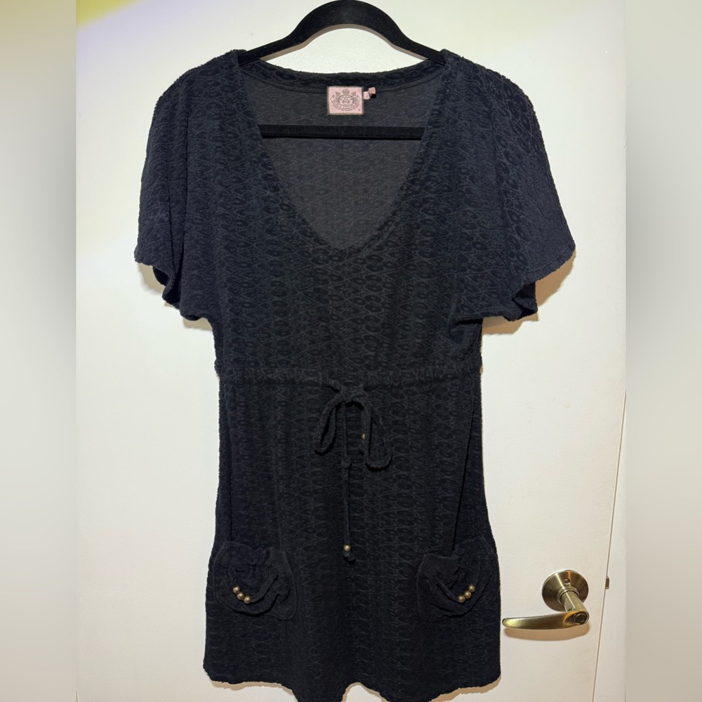 Juicy Couture black terry cloth romper
